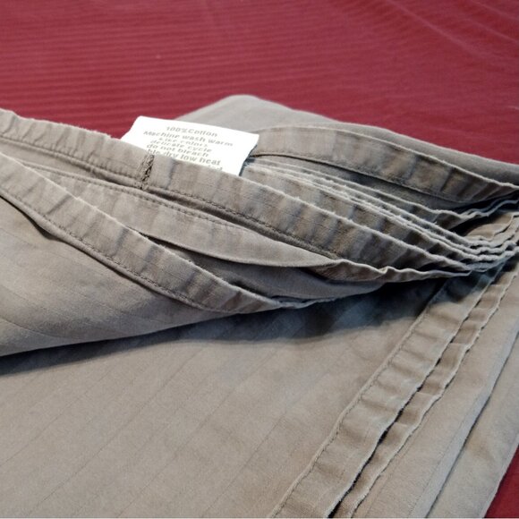 2 Flat Sheets 100% Cotton Threadmill Twin XL Grey 600 Thread Count Damask Stripe - Picture 4 of 9